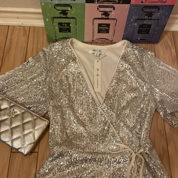 Beautiful Gold Sequins dress . Closet clear out. No returns. Christmas party! - Picture 2 of 6